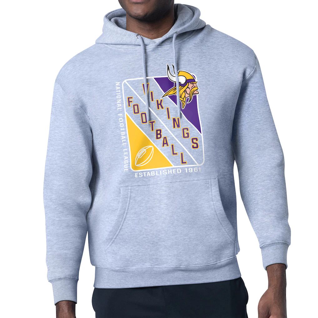 Men 2026 NFL Minnesota Vikings Grey Hoodie hooded style 01->minnesota vikings->NFL Jersey